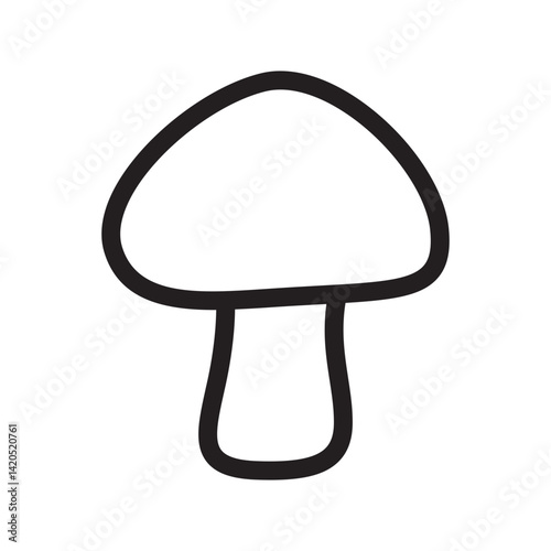 Round-topped mushroom silhouette, ideal for forest, fairytale, or autumn nature illustrations.