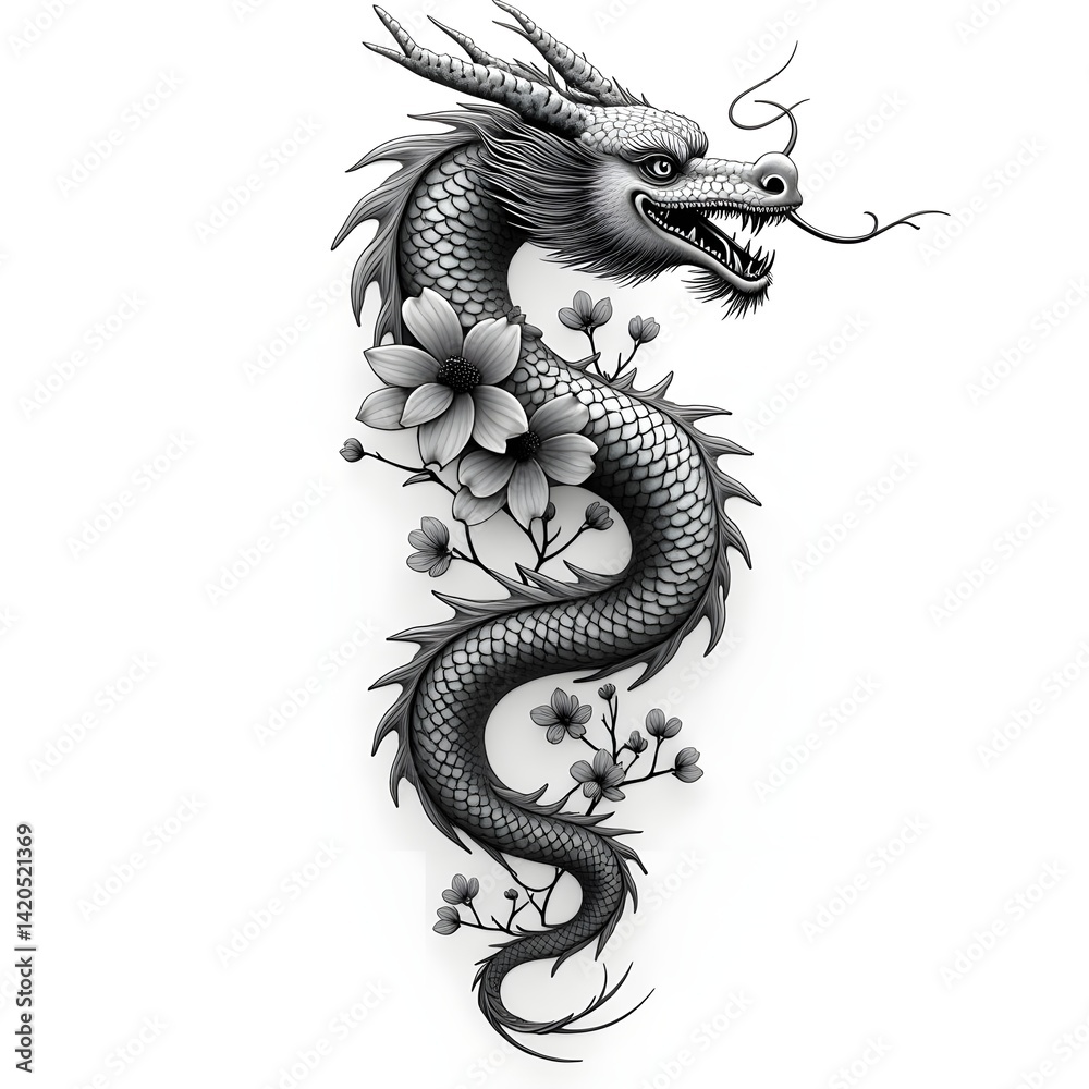 Fototapeta premium Black & Grey Tattoo Design