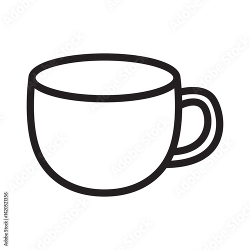 Minimal mug illustration with soft lines, perfect for morning routines, cozy home, or café-themed designs.
