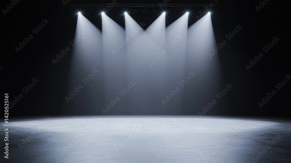 Obraz premium Empty Stage Lit by Spotlights