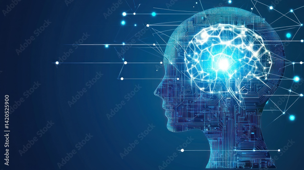 Illustrative depiction of artificial intelligence's complex processes. Illustrative depiction of artificial intelligence's complex processes.