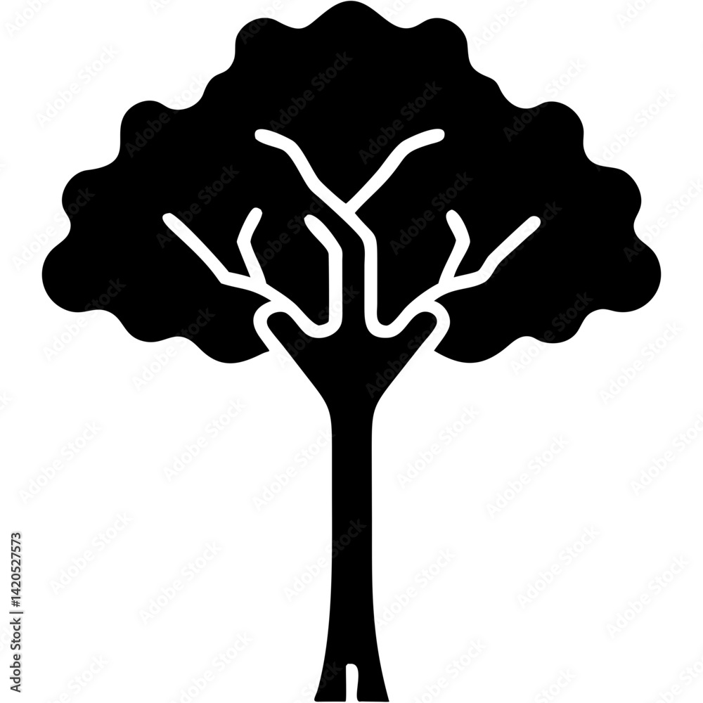 Obraz premium creative details Deciduous Tree icon vector illustration 