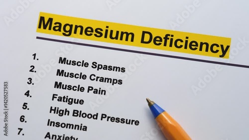 Magnesium deficiency. Close up.