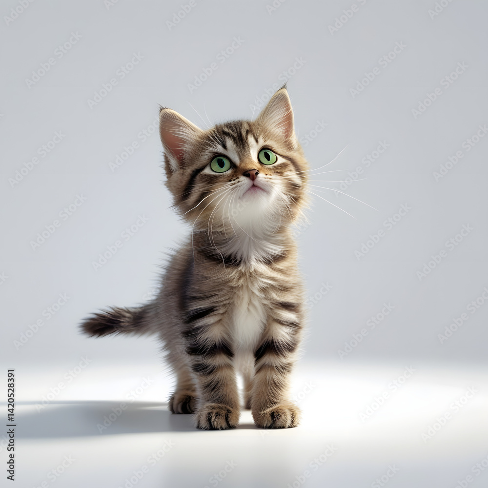 Obraz premium british kitten on white background