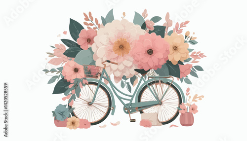 pink bike on white background