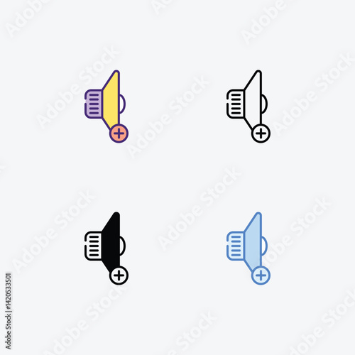 Volume  icons set in different style vector stock illustration