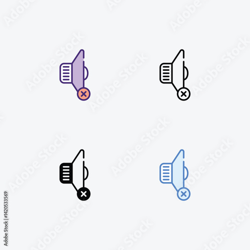 Mute  icons set in different style vector stock illustration