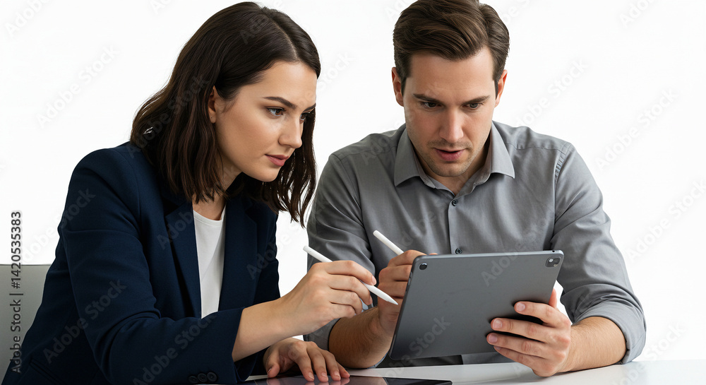 young couple using tablet computer young couple using tablet computer