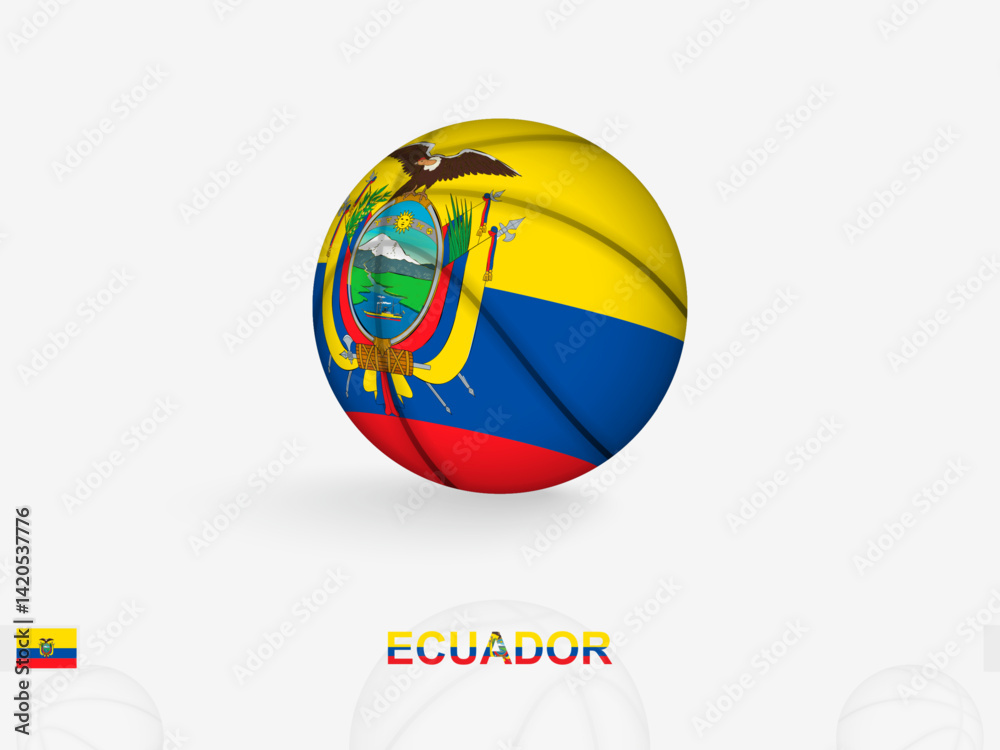 Obraz premium Ecuador Basketball Concept with National Flag Design.