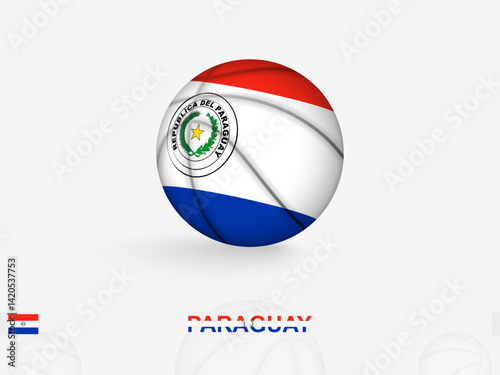 Paraguay Basketball Concept with National Flag Design.