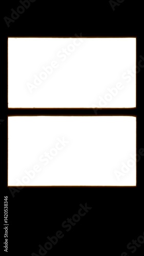 Split Screen Animated Double Frame Overlay. Dynamic Vintage Border. Before - After. Parallel Storytelling. Vertical Video. FL0121