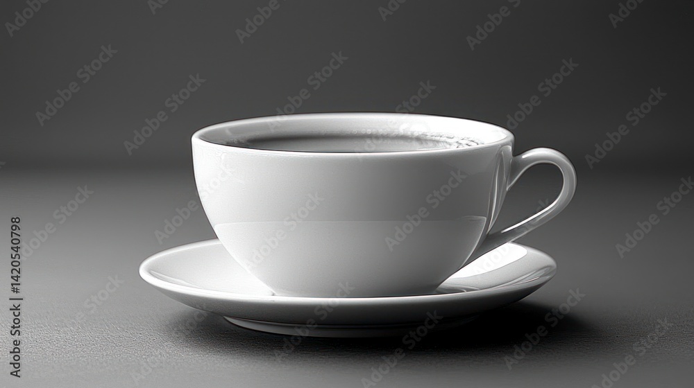 Hot coffee, elegant cup and saucer Hot coffee, elegant cup and saucer