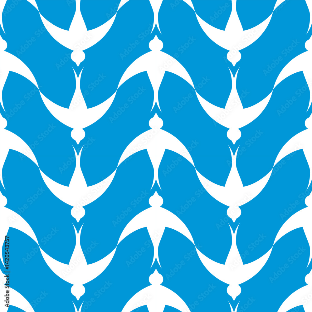seamless pattern of stylized silhouettes of birds, vector
