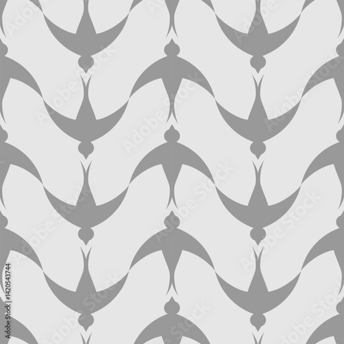seamless pattern of stylized silhouettes of birds, vector