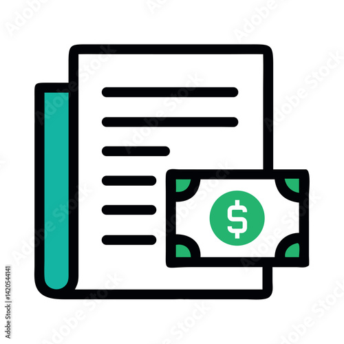Accounting Software Dollar Document Statement Currency Payment Report Icon