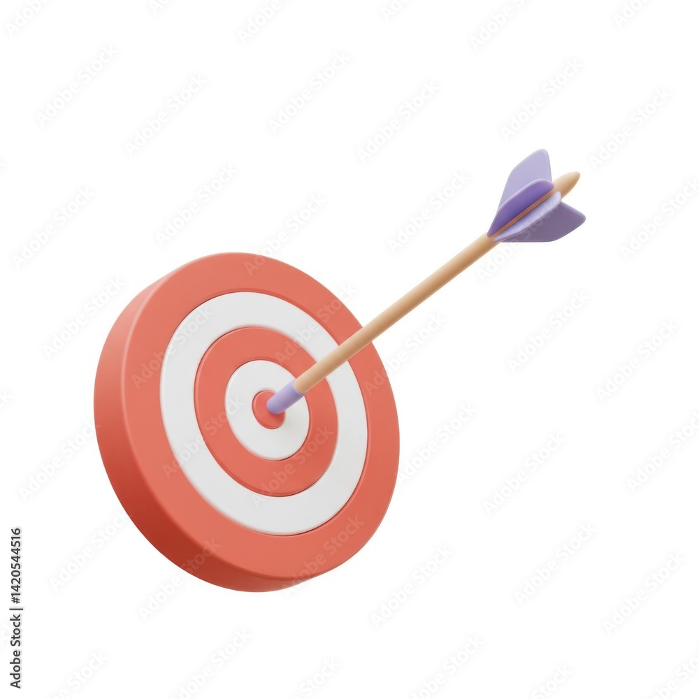 Target arrow bullseye goal achievement illustration isolated on white background Target arrow bullseye goal achievement illustration isolated on white background