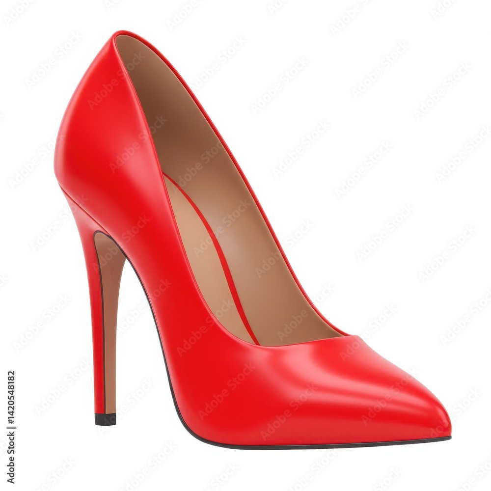 Elegant red high heel shoe isolated on white background Elegant red high heel shoe isolated on white background