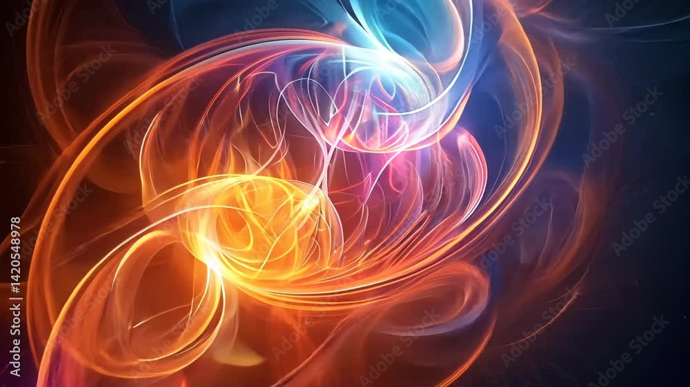 Feurige Orange Blaue Wirbelanimation Hintergrund