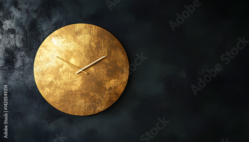 Wallpaper Mural Time management is illustrated by a black gold clock set against a dark textured wall Torontodigital.ca