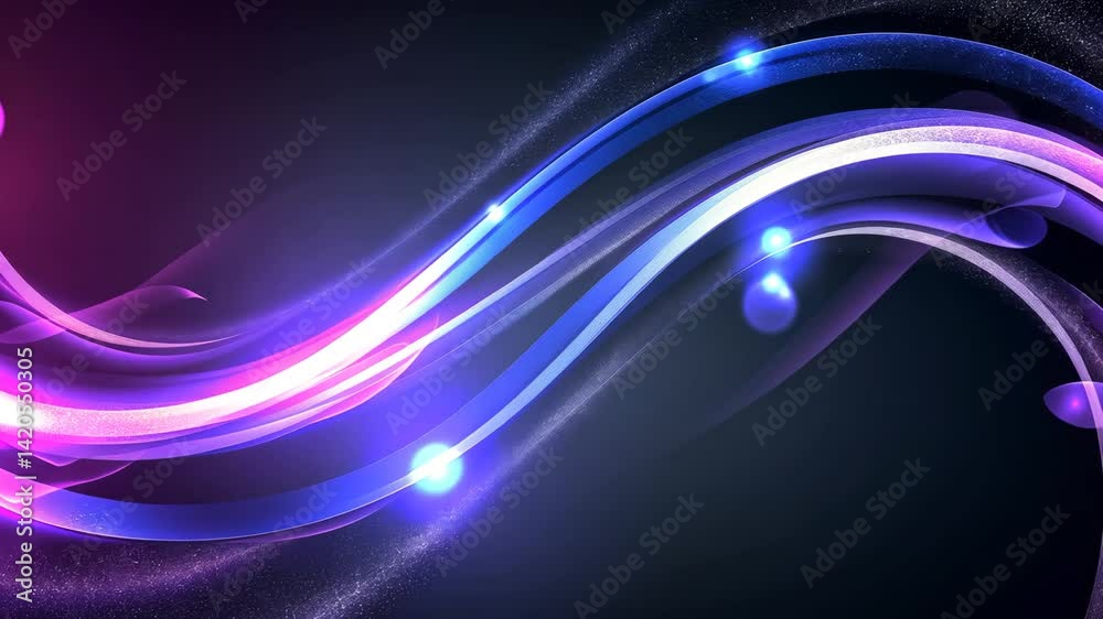 Schimmernde Dunkelblaue Lichtwellen Animation Hintergrund