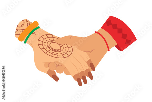 Indian Wedding Hands Bride Groom Handshake