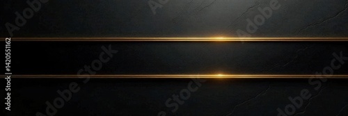Sleek black & gold metallic stripe, reflective surface, wallpaper, photo, element
