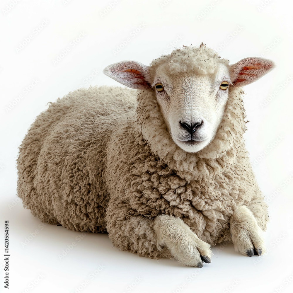 Adorable Fluffy Sheep: A Charming Farm Animal Image Adorable Fluffy Sheep: A Charming Farm Animal Image