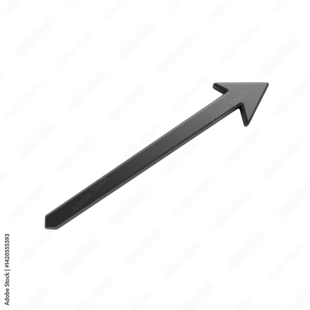 Ascending Arrow: An isolated dark arrow points upward, symbolizing growth, progress, and strategic direction. Ascending Arrow: An isolated dark arrow points upward, symbolizing growth, progress, and strategic direction.