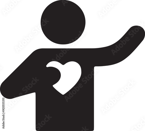 an illustration of a stickman offering a heart from his chest