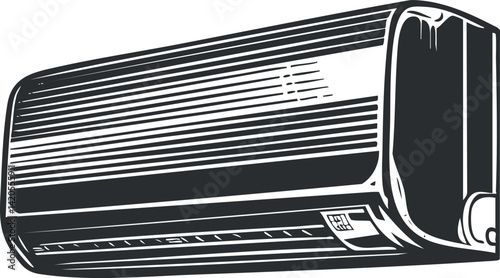 Illustration of a modern air conditioning unit designed for home cooling and comfort.