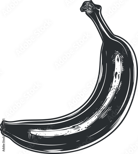 Illustration of a ripe banana showcasing its natural curves and smooth texture.