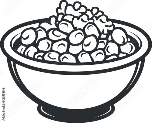 A bowl filled with delicious and crispy popcorn, perfect for movie nights or parties.