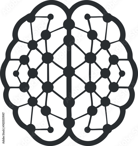 Illustration of a stylized brain with interconnected nodes representing neural networks and technology.