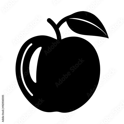 nectarine fruit minimalist silhouette vector icon - for graphic design projects nectarine, Modern Artwork.