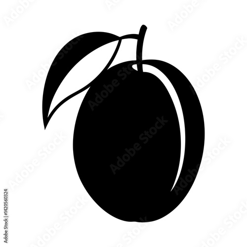 nectarine fruit minimalist silhouette vector icon - for graphic design projects nectarine, Modern Artwork.