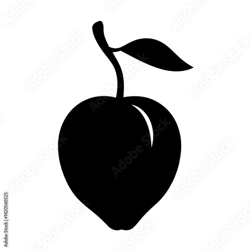 nectarine fruit minimalist silhouette vector icon - for graphic design projects nectarine, Modern Artwork.