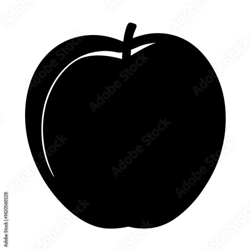 nectarine fruit minimalist silhouette vector icon - for graphic design projects nectarine, Modern Artwork.