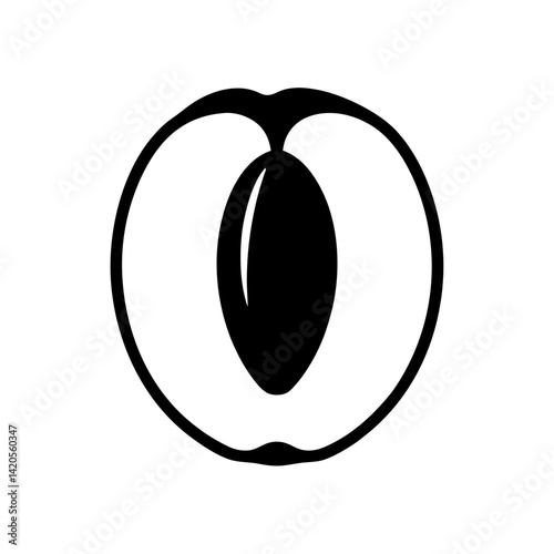 nectarine fruit minimalist silhouette vector icon - for graphic design projects nectarine, Modern Artwork.