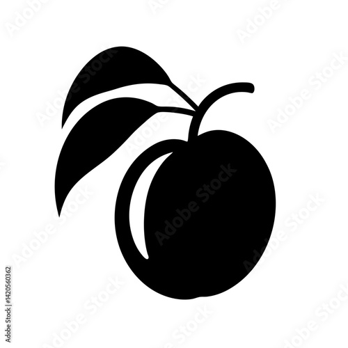 nectarine fruit minimalist silhouette vector icon - for graphic design projects nectarine, Modern Artwork.