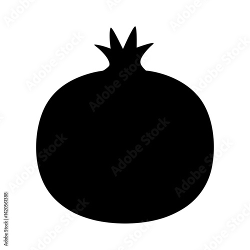pomegranate fruit minimalist silhouette vector icon - for graphic design projects pomegranate, Modern Artwork.