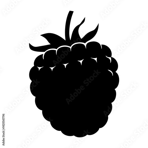 raspberry fruit minimalist silhouette vector icon - for graphic design projects raspberry, Modern Artwork.