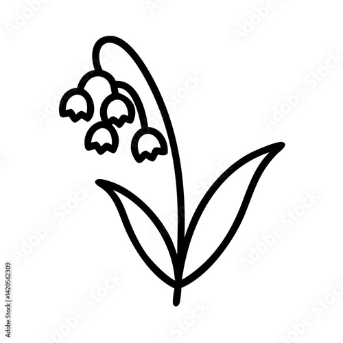 Lily of the valley icon, vector