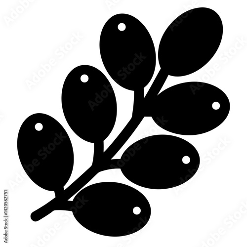 sea buckthorn fruit minimalist silhouette vector icon - for graphic design projects sea buckthorn, Modern Artwork.