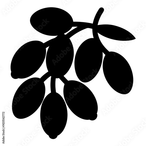 sea buckthorn fruit minimalist silhouette vector icon - for graphic design projects sea buckthorn, Modern Artwork.