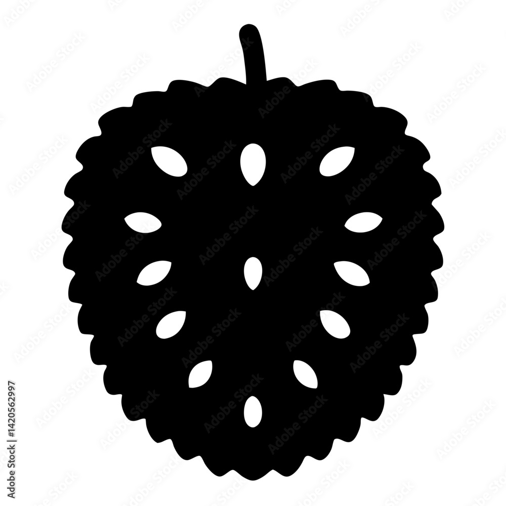 Fototapeta premium soursop fruit minimalist silhouette vector icon - for graphic design projects soursop, Modern Artwork.