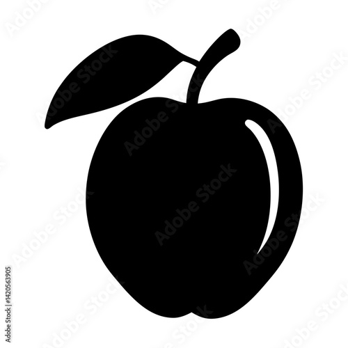 apricot fruit minimalist silhouette vector icon - for graphic design projects apricot, Modern Artwork.