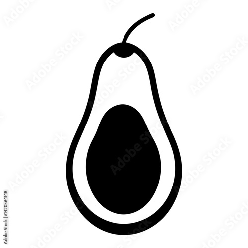 avocado fruit minimalist silhouette vector icon - for graphic design projects avocado, Modern Artwork.