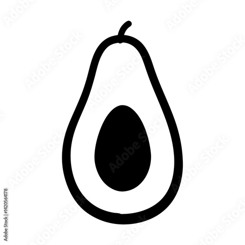 avocado fruit minimalist silhouette vector icon - for graphic design projects avocado, Modern Artwork.