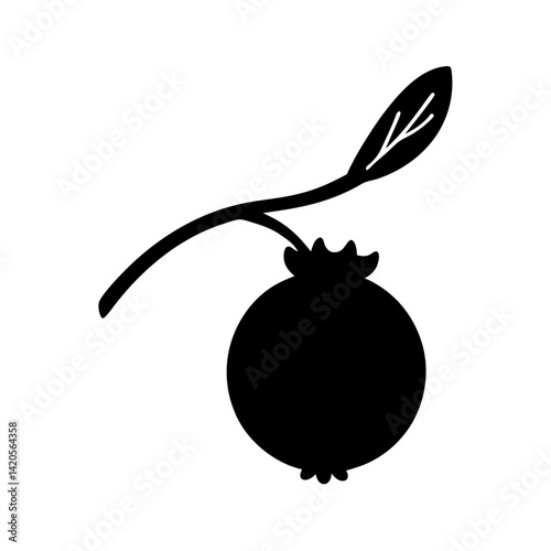 bilberry fruit minimalist silhouette vector icon - for graphic design projects bilberry, Modern Artwork.