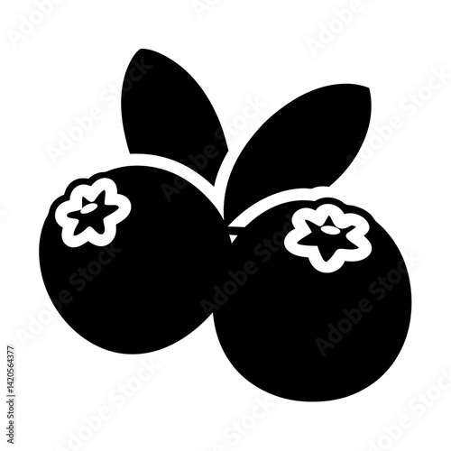 bilberry fruit minimalist silhouette vector icon - for graphic design projects bilberry, Modern Artwork.